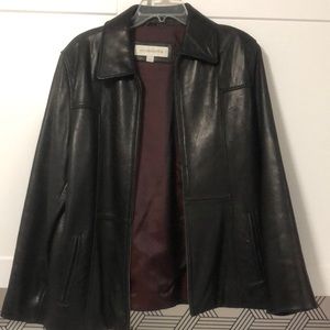 Black leather jacket